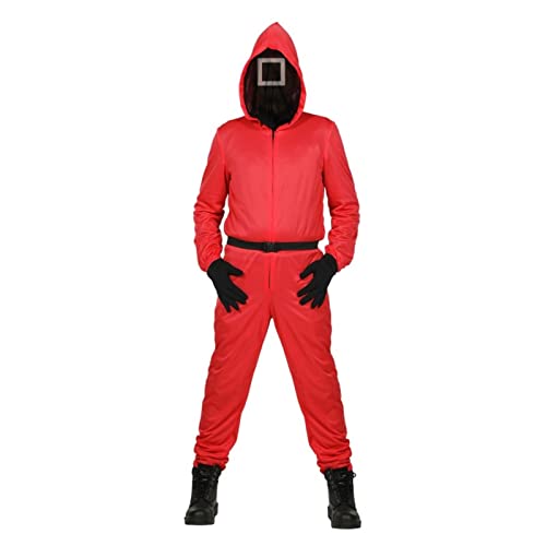 Scherzwelt - Roter Overall - Team rot - 140 - 164 cm - mit Maske aus Netzstoff - Kinder Kostüm (152 cm, Rot Quadrat) von WILBERS & WILBERS