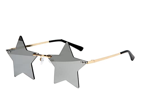 WILBERS & WILBERS 20158 - Brille für ein Festival, rahmenloses Glas als Stern, verspiegelt, für Damen und Herren von WILBERS & WILBERS