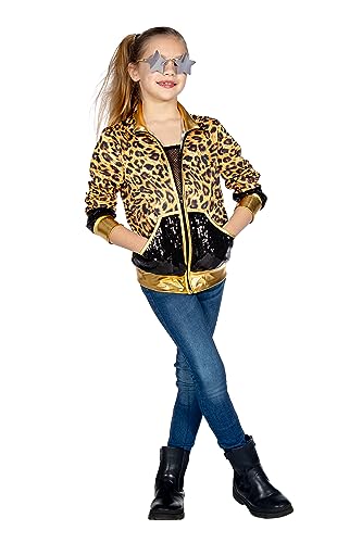 WILBERS & WILBERS 3922-80er / 90er Jahre Partyjacke, für Jungen und Mädchen, Leoparden Print, Trainingsjacke für Karneval von WILBERS & WILBERS