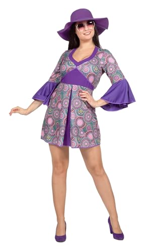 WILBERS & WILBERS 4268-70er Jahre Hippie Flower Power Kostüm für Damen, Kleid, Karneval von WILBERS & WILBERS