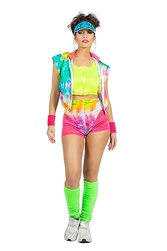 WILBERS & WILBERS 4931 - Aerobic-Fitness-Outfit für Damen, dreiteilig, Neonfarben, Kostüm Karneval von WILBERS & WILBERS