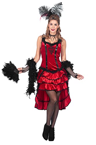 WILBERS & WILBERS - Damen Western - Burlesque Saloon Kleid - einteilig in rot - Saloongirl - Karneval/Fasching - Größe M/38-40 von WILBERS & WILBERS