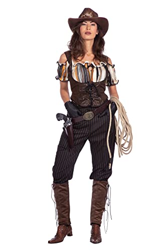 WILBERS & WILBERS - Damen Western Cowgirl Set - zweiteilig in braun/schwarz - Bluse/Hemd - Karneval/Fasching - Größe L/42-44 von WILBERS & WILBERS