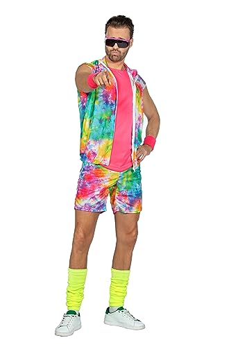 WILBERS & WILBERS - Dreiteiliges Party-Outfit - Aerobic-Fitness-Outfit in Neonfarben für Herren - Größen L von WILBERS & WILBERS