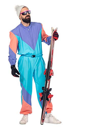 WILBERS & WILBERS - Herren Kostüm Vintage Ski Sport - Overall Karneval Fasching - einteiliger Overall lila-blau - Größe 60 von WILBERS & WILBERS