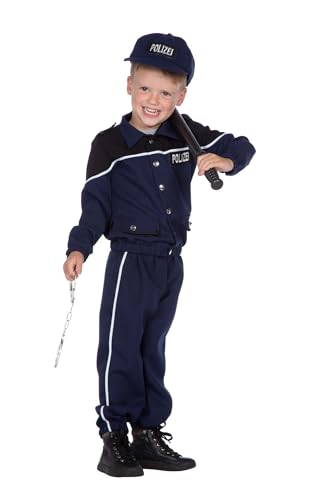 WILBERS & WILBERS 3112 - Polizei Kostüm für Jungen, blaue Uniform, dreiteiliges Set für Karneval, Blau von WILBERS & WILBERS