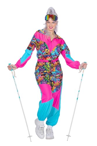 WILBERS & WILBERS - Retro-Skianzug mit 80er Jahre Print für Damen - einteiliger Overall - Retro Aprés Ski - Karneval - Größe 56 von WILBERS & WILBERS