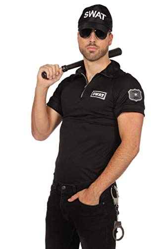 Wilbers SWAT Shirt Kostüm Herren S.W.A.T. Spezialeinheit Polizei Polizeikostüm Karneval Schwarz 48 von WILBERS & WILBERS