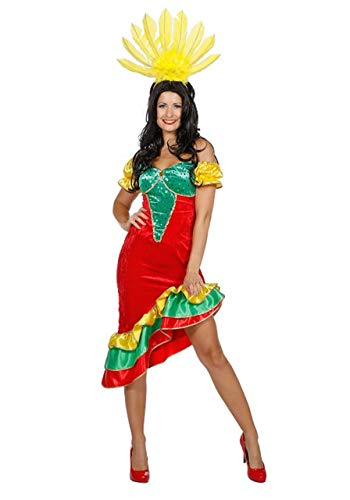 Wilbers Sambakost?m Rio Brasilien Brasilianerin Kost?m Flamenco Karneval Fasching Damen Rot/Gr?n/Gelb 44 von Wilbers