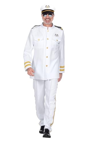 WILBERS & WILBERS 330466 - Kostüm Marineoffizier für Herren, Uniform, Kapitänskostüm, für Karneval, Weiß von Wilbers&Wilbers