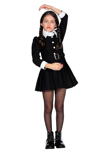 WILBERS & WILBERS 3937 - Kinderkostüm Kleid Friday, schwarzes Kleid für Halloween, Karneval, Gothic Mottopartys, Schwarz, 116 von Wilbers & Wilbers