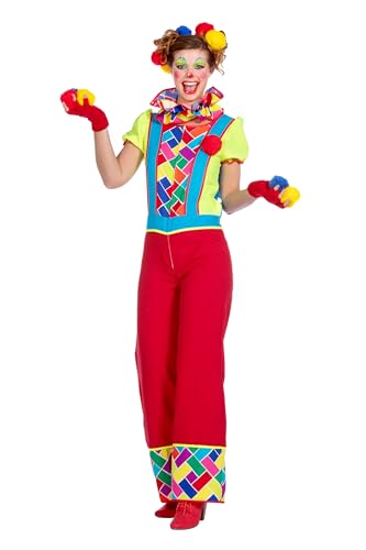 Wilbers &Wilbers 4811 - Kostüm Clown für Damen, zweiteilig, Jumpsuit, Erwachsenenkostüm für Karneval, 36 von WILBERS & WILBERS