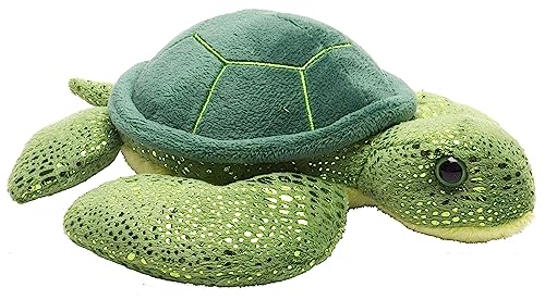 Wild Republic 16262 Hug'ems Plüschtier, Kuscheltier, Schildkröte 18cm, Grüne Meeresschildkröte von WILD REPUBLIC