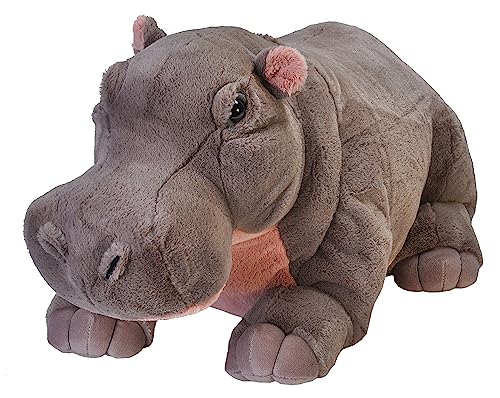 Wild Republic 17340 19320 Jumbo Plüsch Nilpferd Hippo, großes Kuscheltier, Plüschtier, Cuddlekins, 76 cm von WILD REPUBLIC