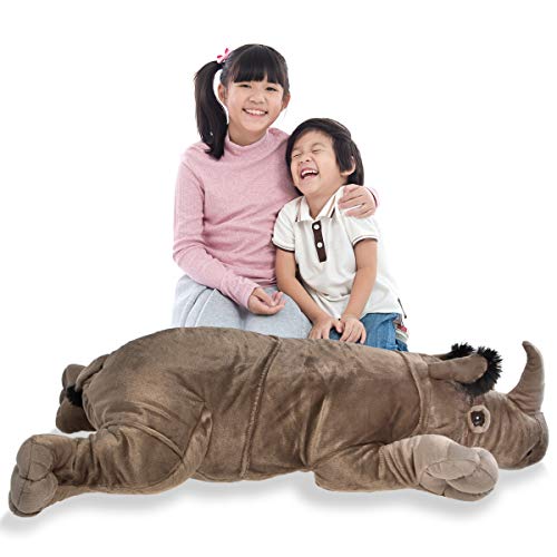 Wild Republic 17957 - Cuddlekins Jumbo Nashorn Plüschtier, 76 cm von WILD REPUBLIC