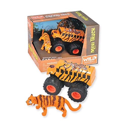 Wild Republic Adventure Mini Truck Tiger, für Kinder, Abenteuergeschenke, Fantasie-Spielzeug für Draußen, Monster-Truck-Auto, 10 cm von WILD REPUBLIC