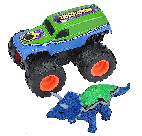 Wild Republic Adventure Mini Truck Triceratops, für Kinder, Abenteuergeschenke, Fantasie-Spielzeug für Draußen, Monster-Truck-Auto, 10 cm von WILD REPUBLIC