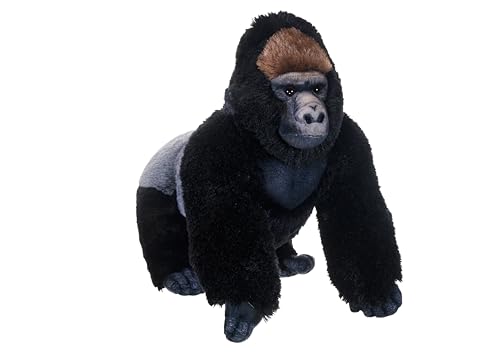 Wild Republic Artist Collection Stehender Gorilla, Plüschtier, 38 cm, Kuscheltier, Füllung besteht aus gesponnenen recycelten Wasserflaschen von WILD REPUBLIC