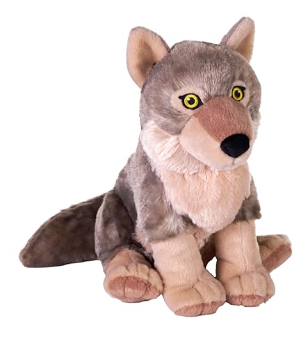 Wild Republic Cuddlekins Eco Wolf, Kuscheltier, 30 cm, Plüschtier, Füllung besteht aus gesponnenen recycelten Wasserflaschen, umweltfreundlich von WILD REPUBLIC