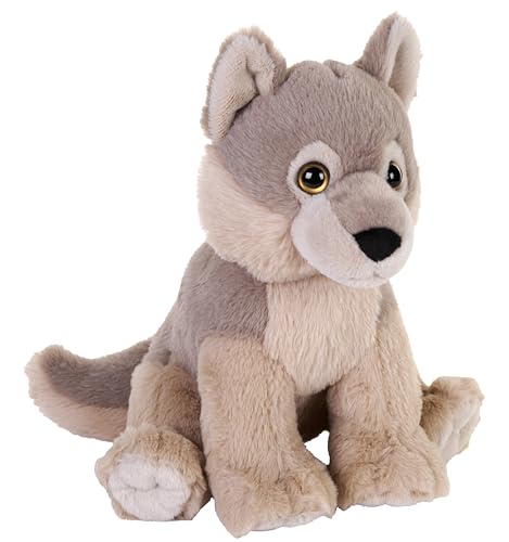 Wild Republic Earthkins Mini Wolf, Plüschtier, 20 cm, Plüschspielzeug, umweltfreundlich von WILD REPUBLIC