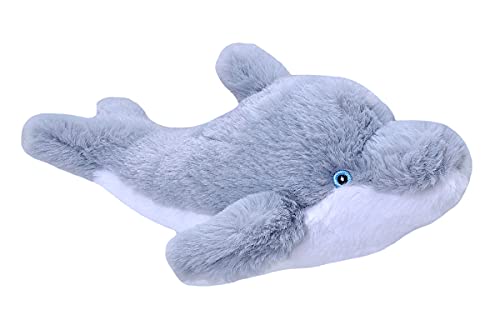 Wild Republic Ecokins Mini Delfin, Kuscheltier aus Stoff, Nachhaltiges Spielzeug, Baby Geschenk zur Geburt von Jungen und Mädchen, Stofftier 20 cm, Dolphin-Gray von WILD REPUBLIC