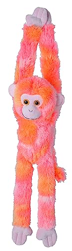 Wild Republic Hanging Monkey Vibes Rosa, Hängender AFFE, Kuscheltier-AFFE als Geschenk für Kinder, Ökologisches Kuscheltier aus Plüsch, Füllung aus recycelten Wasserflaschen, 56 cm von WILD REPUBLIC