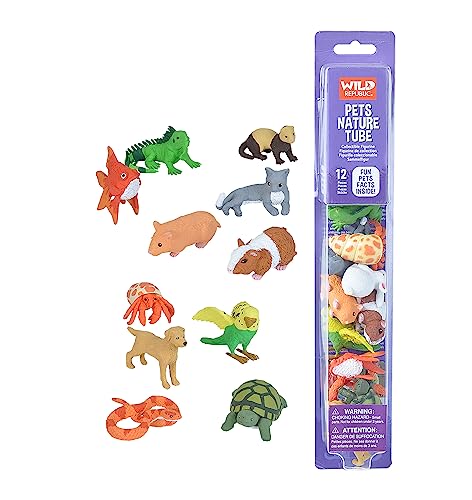 Wild Republic Nature Tube Haustier, zwölf stücke mit Tierfiguren Haustier, Kleine Geschenke für Kinder, Spielsachen für draußen, Pädagogisch wertvolles Spielzeug, Outdoor-Spielsachen von WILD REPUBLIC