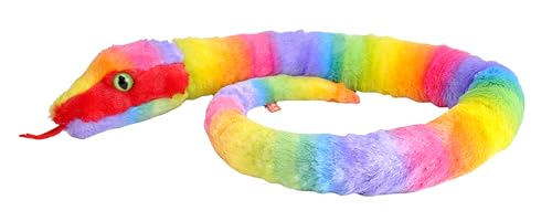 Wild Republic Plüschschlange, Regenboa, Geschenk für Kinder, Plüschtier, 138 cm, Füllung besteht aus recycelten Wasserflaschen von WILD REPUBLIC