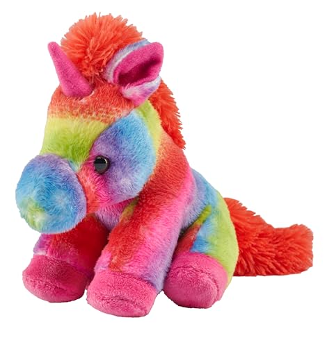 Wild Republic Pocketkins Eco Rainbow Einhorn, Stofftier, 12 cm, Plüschtier, Hergestellt aus recycelten Materialien, Umweltfreundlich von WILD REPUBLIC