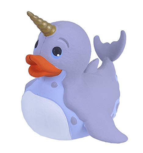 Wild Republic Rubber Duck, Gummiente, Narwal, Badewannen-Geschenke für Kinder, Quietscheentchen, Badespielzeug für Babys, Gummiente lustig, Badeente zum Sammeln, 10 cm, 24344 von WILD REPUBLIC