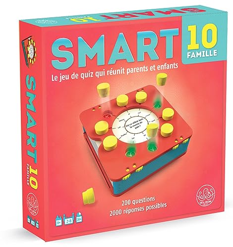 Wilson jeux | Smart 10 Familie, französische Version | lustiges und kompaktes Quizspiel | Nomadisches Quizspiel für 2 bis 8 Spieler ab 7 Jahren | Quizspiel mit 100 doppelseitigen Fragekarten | MA005 von Wilson jeux