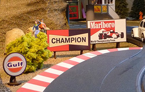 Slotcar WERBETAFEL 4er Set in 1:32 für Carrera UNIVERSAL/DIGITAL TOP DEKO von WIM-Slotcar