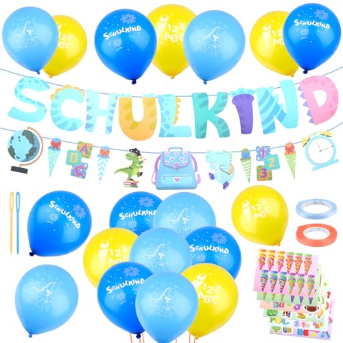 27PCS Deko Einschulung Jungen 2024 (BLAU) von WINKIO