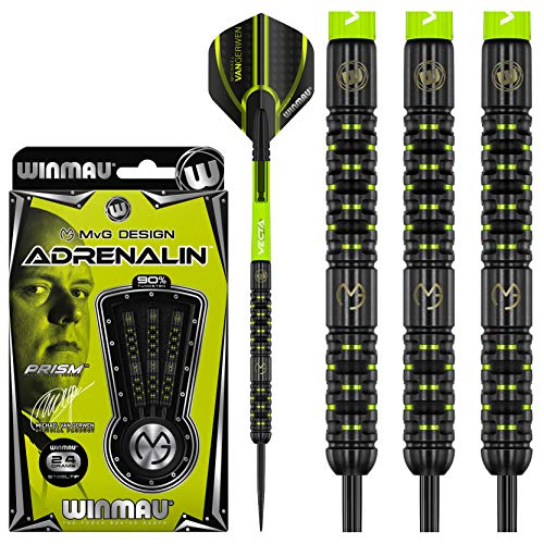 WINMAU Michael Van Gerwen MvG Adrenalin 24 Gramm Profi Wolfram Steeltip Dartpfeile Set mit Flights und Schäfte von WINMAU