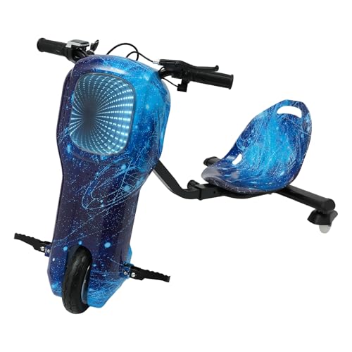 Elektrisches Drift Dreirad für Kinder, 360° Drift Scooter für Kinder LED Drift Scooter mit 3 Geschwindigkeitsstufen 5 Farblichter 100kg Belastbarkeit Drift Dreirad Geeignet für 5 Jahre und älter von WINPANG