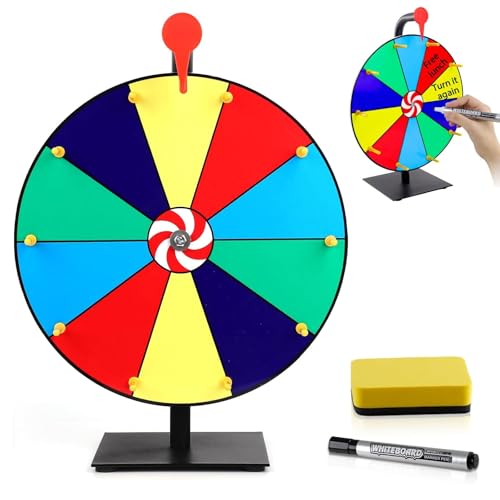 WIOONI Glücksrad zum Drehen, 10 Slots Glücksrad Spielzeug mit Trocken Abwischbarem Marker und Radiergummi, Preisrad-Spinner mit Ständer, Roulette-Spinner des Glücks für Messen, Karneval WIOONI Glücksrad zum Drehen, 10 Slots Glücksrad Spielzeug mit Trocken Abwischbarem Marker und Radiergummi, Preisrad-Spinner mit Ständer, Roulette-Spinner des Glücks für Messen, Karneval von WIOONI