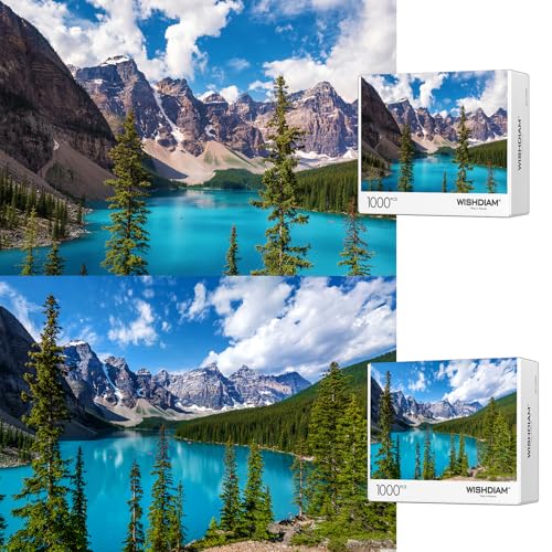 2 Pack Moraine Lake Puzzle für Erwachsene 1000 Teile, Kanada Moraine Lake Puzzles, Landschaft Puzzles für Erwachsene ab 1000 Teile, Puzzles Geschenk für Puzzle-Liebhaber von WISHDIAM