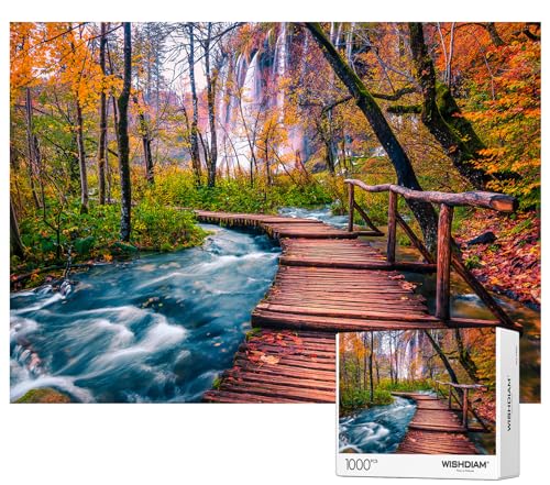 Puzzles 1000 Teile - WISHDIAM Puzzles für Erwachsene - Plitvicer Seen Nationalpark Landschaft Natur Unmöglich Harte Herausfordernde Puzzles für Wohnkultur Geburtstagsfeier Geschenke Spielzeug für von WISHDIAM