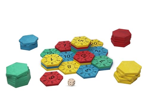 WISSNER aktiv lernen 200025.IMP Mathespiel-Zahlenburg Hexagon, rot, blau, gelb und grün von WISSNER