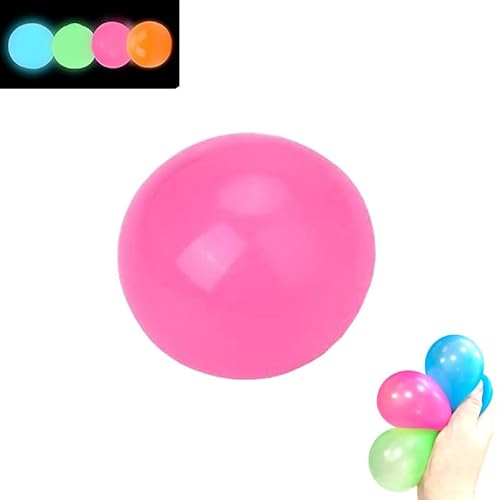 Lumi Balls, Lumiballs, Glorbs Sticky Balls, Lumi Glow Ball, Glorbs Glow In The Dark Balls, Sticky Glow Balls for Ceiling & Wall, Glow In The Dark Stress Balls (Pink,10pcs) von WITTYL