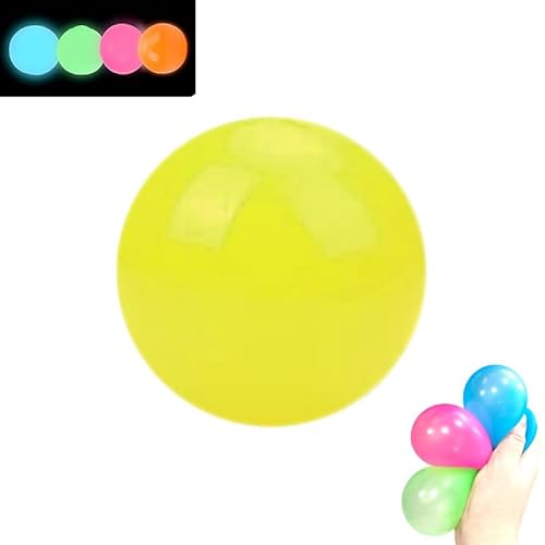 Lumi Balls, Lumiballs, Glorbs Sticky Balls, Lumi Glow Ball, Glorbs Glow In The Dark Balls, Sticky Glow Balls for Ceiling & Wall, Glow In The Dark Stress Balls (Yellow,10pcs) von WITTYL