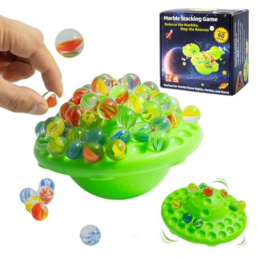 WJUAN Murmelspiel Balance-Abenteuer - 60 Bunte Glasmurmeln mit Staufach | Familienspiel für Kinder & Erwachsene | Partyspiel für 1-4 Spieler WJUAN Murmelspiel Balance-Abenteuer - 60 Bunte Glasmurmeln mit Staufach | Familienspiel für Kinder & Erwachsene | Partyspiel für 1-4 Spieler von WJUAN