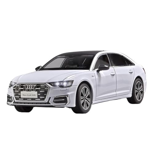 Für Audi A6 L Legierung Auto Diecast Metall Modell Simulation Sound Licht Zurückziehen Spielzeug Sammeln Display Ornament Geschenk 1:18(White) von WJXNNON