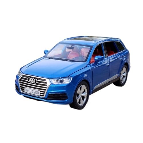 Für Audi Q7 SUV Legierung Automodell Druckguss Metall Automodell Simulation Sound Und Licht Sammlung Spielzeug Geschenk 1:32(Blue) von WJXNNON