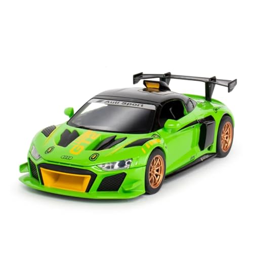 Für Audi R8 GT2 Legierung Track Rennwagen Modell Diecast Metall Sportwagen Modell Simulation Sound Und Licht Sammlung Geschenk 1:24(Green) von WJXNNON