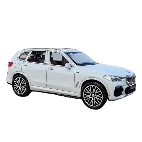 Für BMW X5 SUV, Legierung, Auto, Druckgussmodell, Licht, Pullback-Auto, Zentrale Steuerung, Ornamente, Trendiges Display, Ornament 1:32(White Box) von WJXNNON