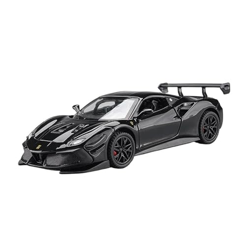 Für Ferraris 488 Supercar Legierung Auto Druck Druck Spielzeug Fahrzeuge Auto Modell Sound Und Licht Ziehen Auto Spielzeug Geschenke 1:32(Black) von WJXNNON