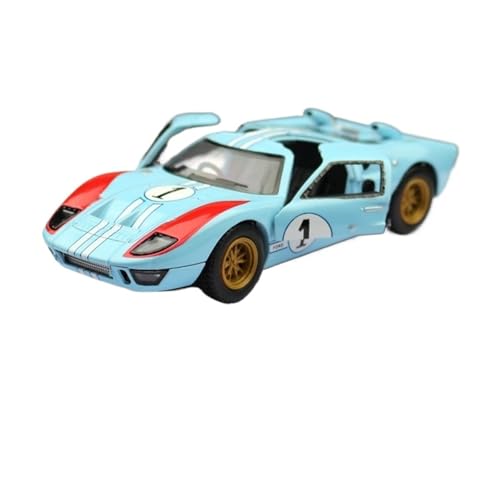 Für Ford 1966 GT40 Legierung Sport Auto Modell Diecast Metall Spielzeug Track Racing Auto Fahrzeuge Modell Sammlung Kinder Geschenk 1:32(Blue) von WJXNNON