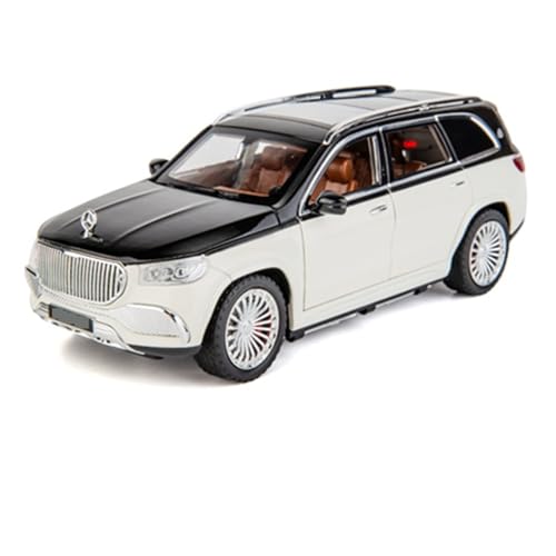 WJXNNON Für Maybach GLS600 Legierung Automodell Druckguss Spielzeugfahrzeuge Automodell Sound Und Licht Kinderspielzeug Geschenk 1:24(White) von WJXNNON