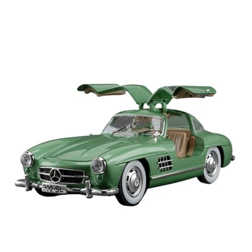 Für Mercedes-Benz 300SL Legierung Modell Auto Spielzeug Druckguss Metall Casting Sound Und Auto Spielzeug Für Kinder Fahrzeug 1:24(Green) von WJXNNON
